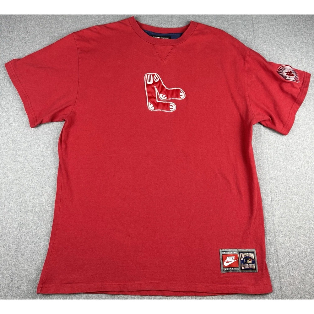 Vintage Nike Boston Red Sox Cooperstown Collection Mens T-Shirt Red Large